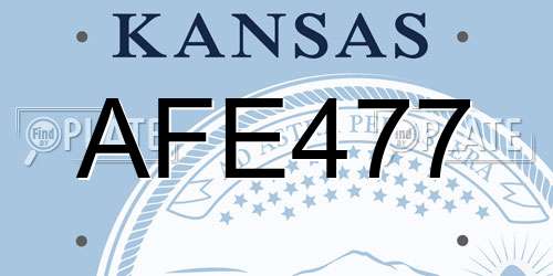AFE477 Kansas License Plate