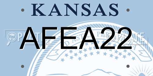 AFEA22 Kansas License Plate