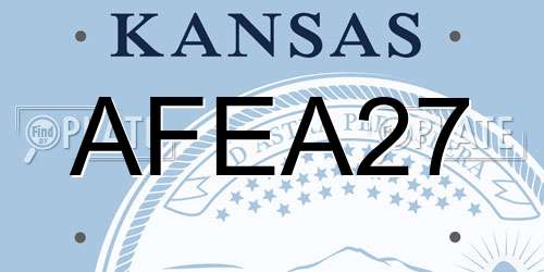 AFEA27 Kansas License Plate