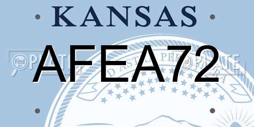 AFEA72 Kansas License Plate
