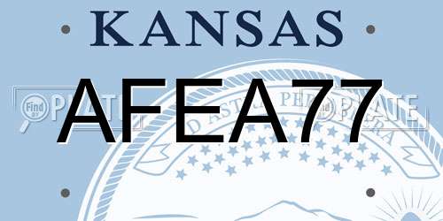 AFEA77 Kansas License Plate