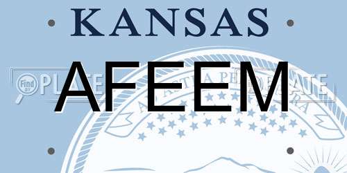 AFEEM Kansas License Plate