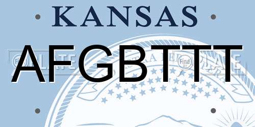 AFGBTTT Kansas License Plate
