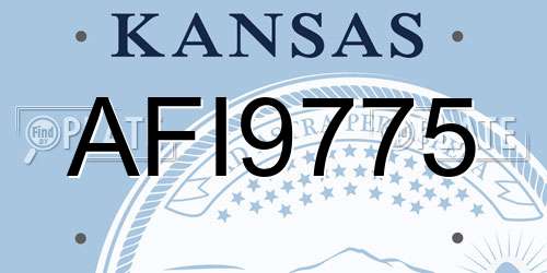 AFI9775 Kansas License Plate