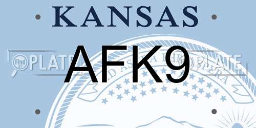 AFK9 Kansas License Plate