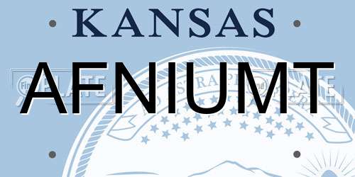 AFNIUMT Kansas License Plate