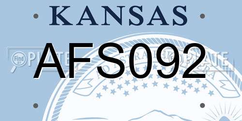 AFS092 Kansas License Plate