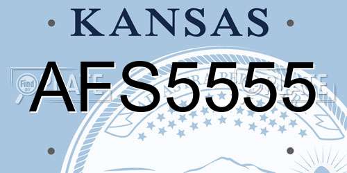 AFS5555 Kansas License Plate