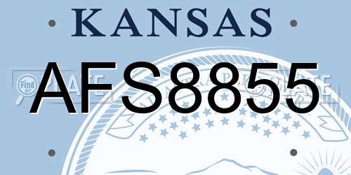 AFS8855 Kansas License Plate