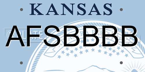 AFSBBBB Kansas License Plate