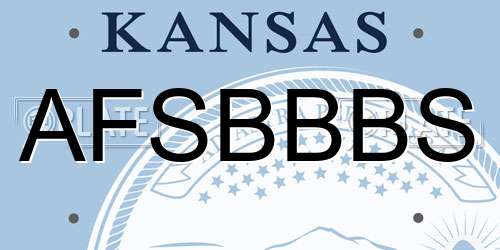 AFSBBBS Kansas License Plate