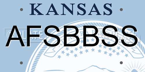 AFSBBSS Kansas License Plate