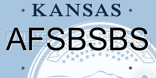 AFSBSBS Kansas License Plate