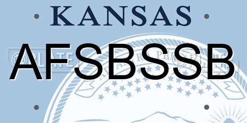 AFSBSSB Kansas License Plate