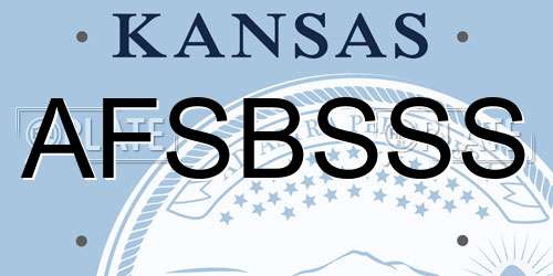 AFSBSSS Kansas License Plate
