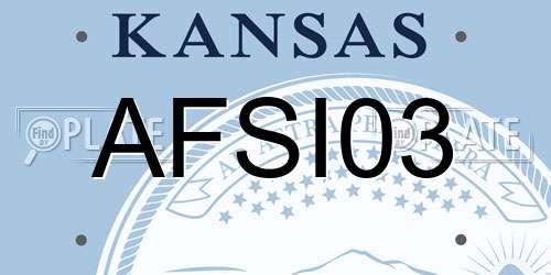 AFSI03 Kansas License Plate