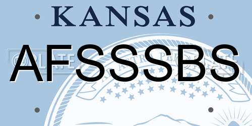 AFSSSBS Kansas License Plate