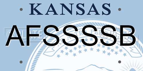 AFSSSSB Kansas License Plate