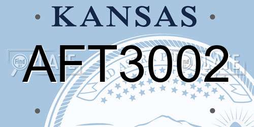 AFT3002 Kansas License Plate