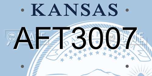 AFT3007 Kansas License Plate