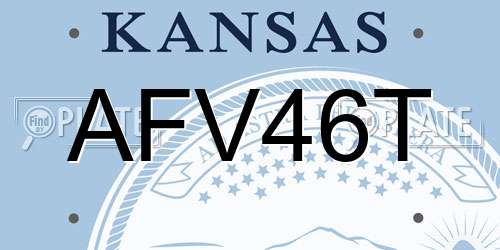 AFV46T Kansas License Plate
