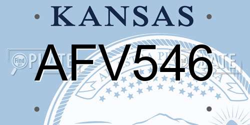 AFV546 Kansas License Plate
