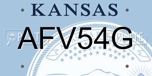 AFV54G Kansas License Plate