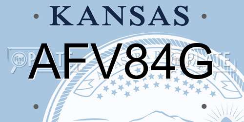 AFV84G Kansas License Plate