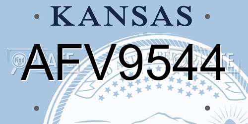 AFV9544 Kansas License Plate