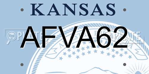 AFVA62 Kansas License Plate
