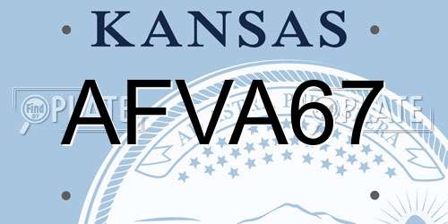 AFVA67 Kansas License Plate