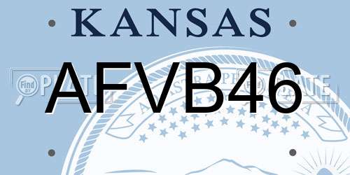 AFVB46 Kansas License Plate