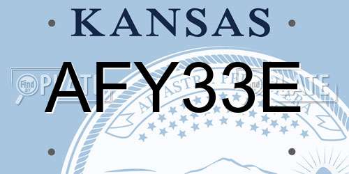AFY33E Kansas License Plate