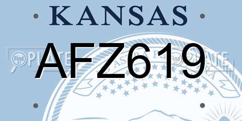 AFZ619 Kansas License Plate