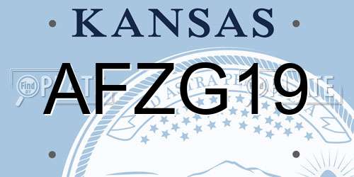 AFZG19 Kansas License Plate