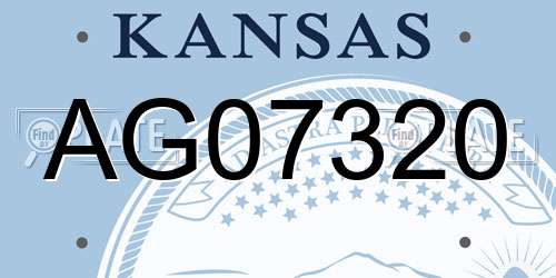 AG07320 Kansas License Plate