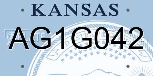 AG1G042 Kansas License Plate