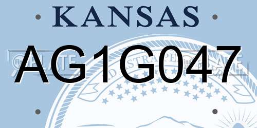 AG1G047 Kansas License Plate