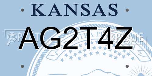 AG2T4Z Kansas License Plate