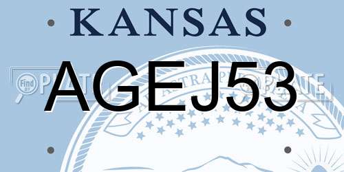AGEJ53 Kansas License Plate