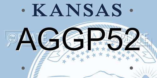 AGGP52 Kansas License Plate