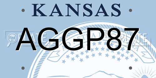 AGGP87 Kansas License Plate