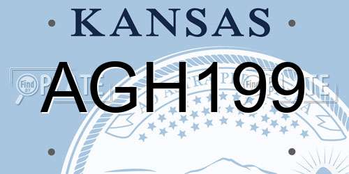 AGH199 Kansas License Plate
