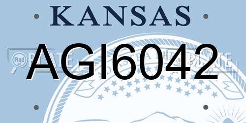AGI6042 Kansas License Plate
