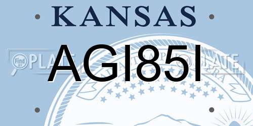 AGI85I Kansas License Plate