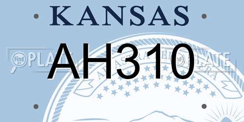 AH310 Kansas License Plate
