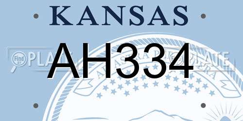 AH334 Kansas License Plate