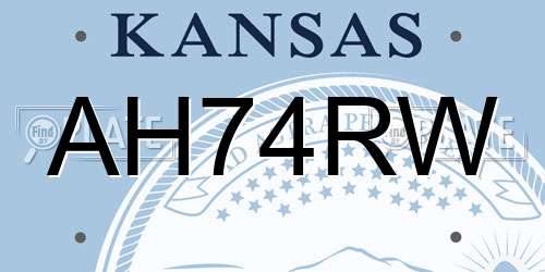 AH74RW Kansas License Plate