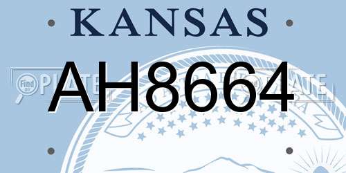 AH8664 Kansas License Plate