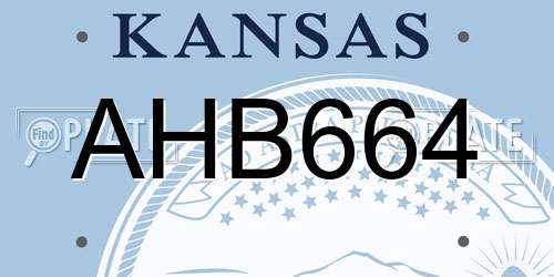 AHB664 Kansas License Plate
